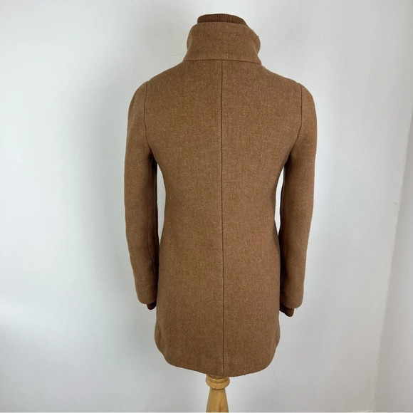 J. Crew Lodge Italian Wool Stadium Pea Coat Size 00 Tan Brown Camel b50 - Picture 8 of 11